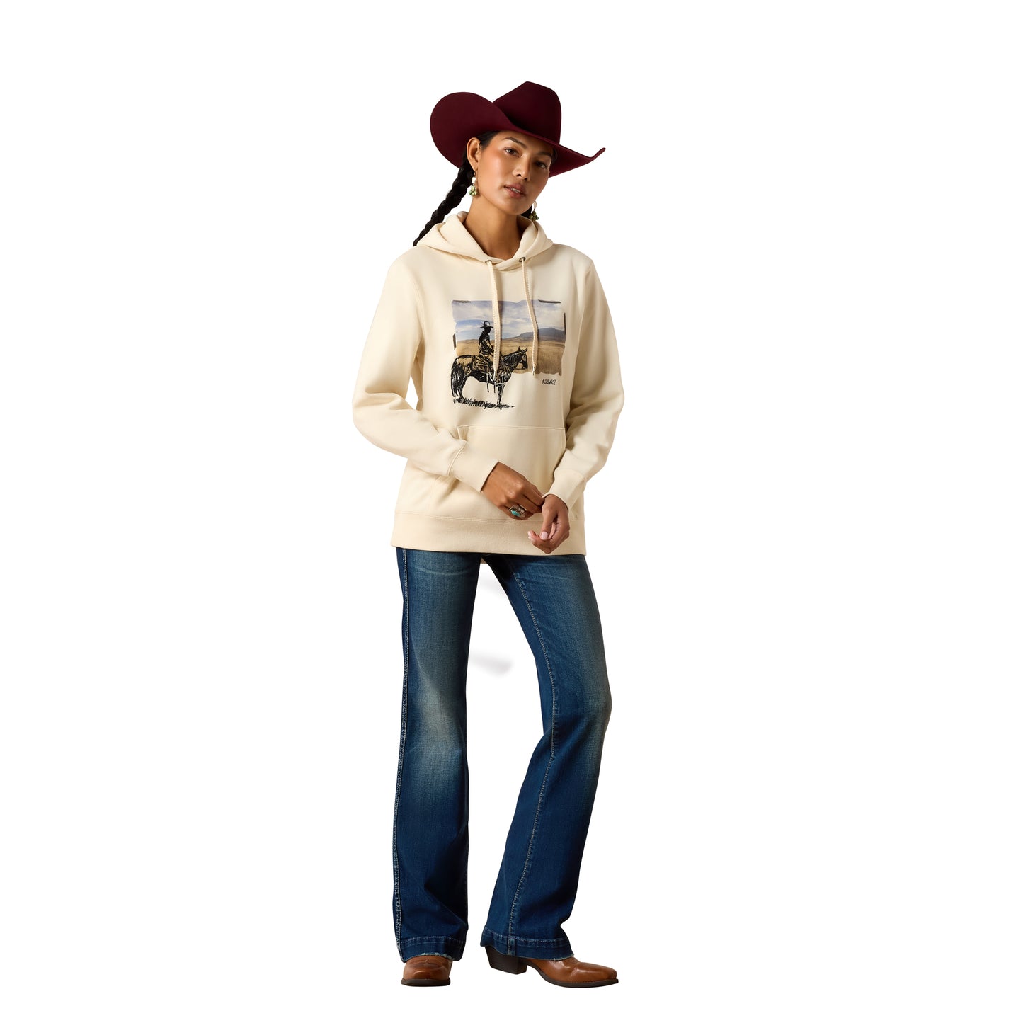 Ariat Women's Wish You Were Here Hoodie - Parchment