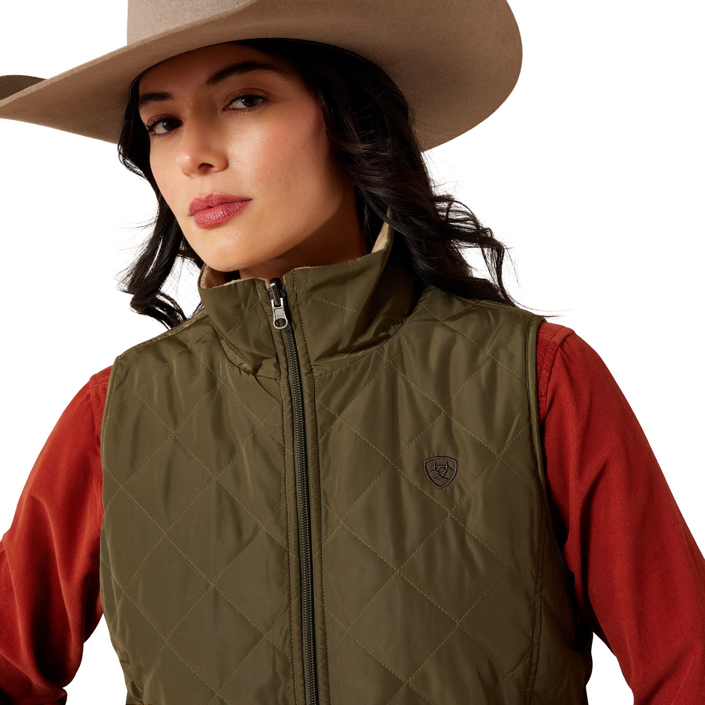 Ariat Women's Dilon 2.0 Reversible Insulated Vest - Ivy Green/Wild Horses Print