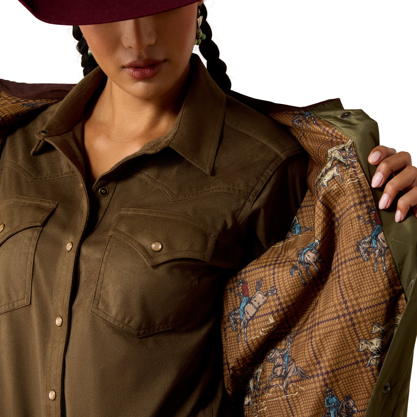 Ariat Women's Dilon Parka Jacket - Ivy Green/Chicory Coffee