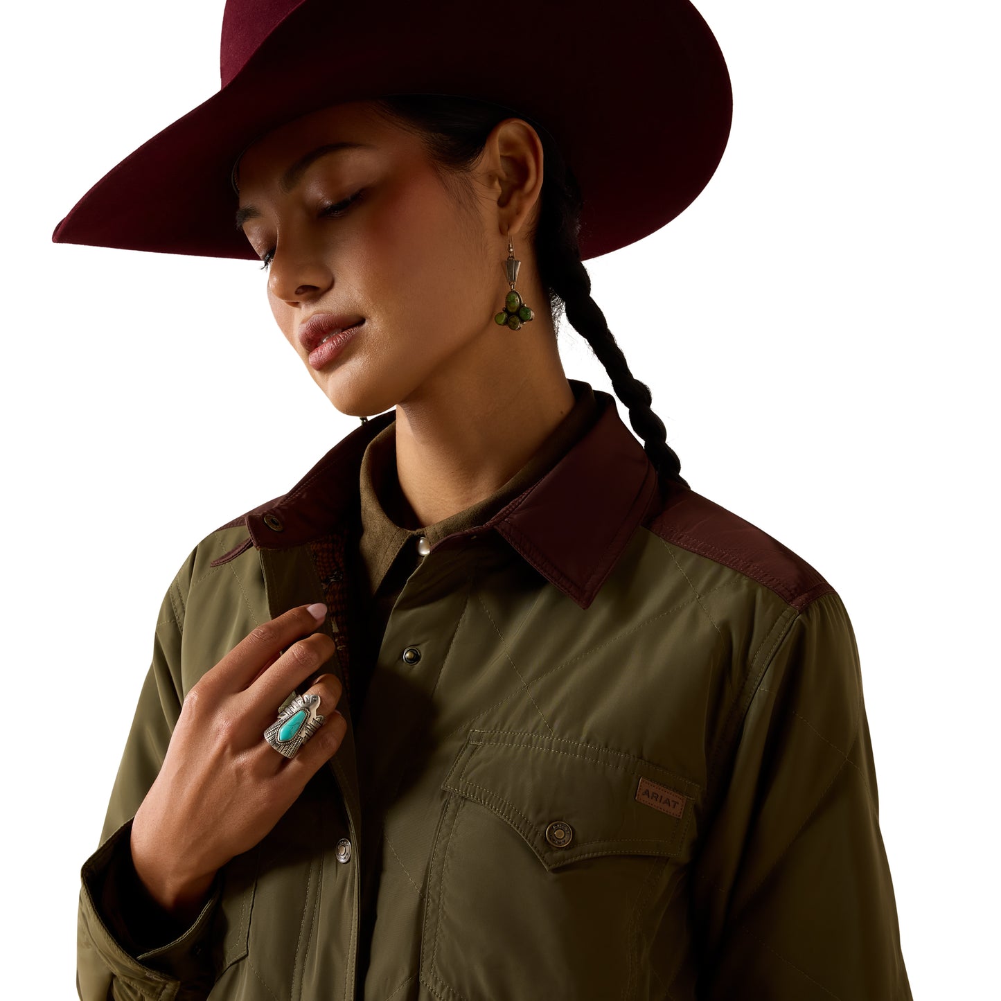 Ariat Women's Dilon Parka Jacket - Ivy Green/Chicory Coffee