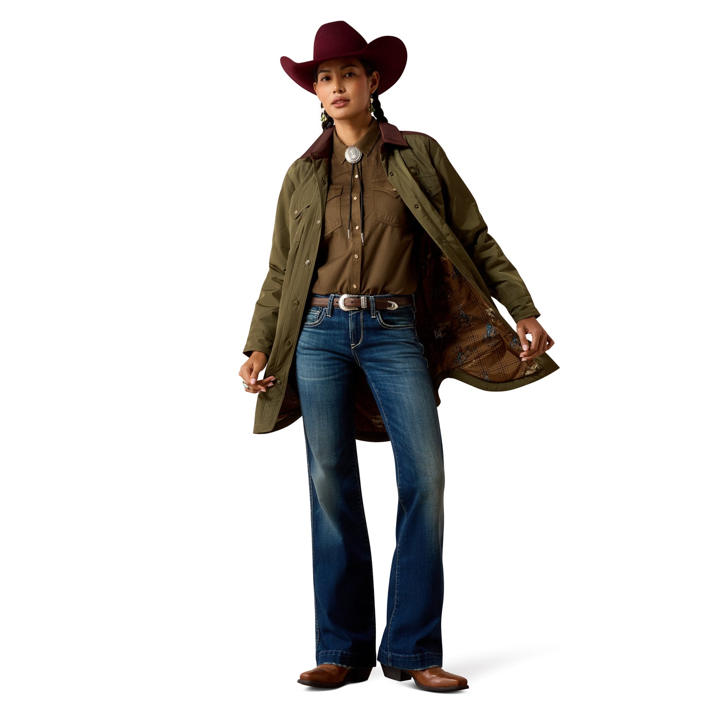 Ariat Women's Dilon Parka Jacket - Ivy Green/Chicory Coffee
