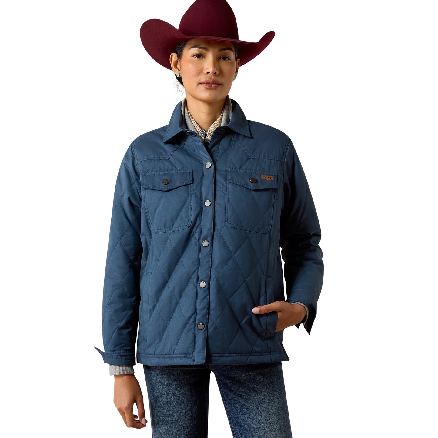 Ariat Women's Grizzly Quilted Barn Jacket - Midnight Navy