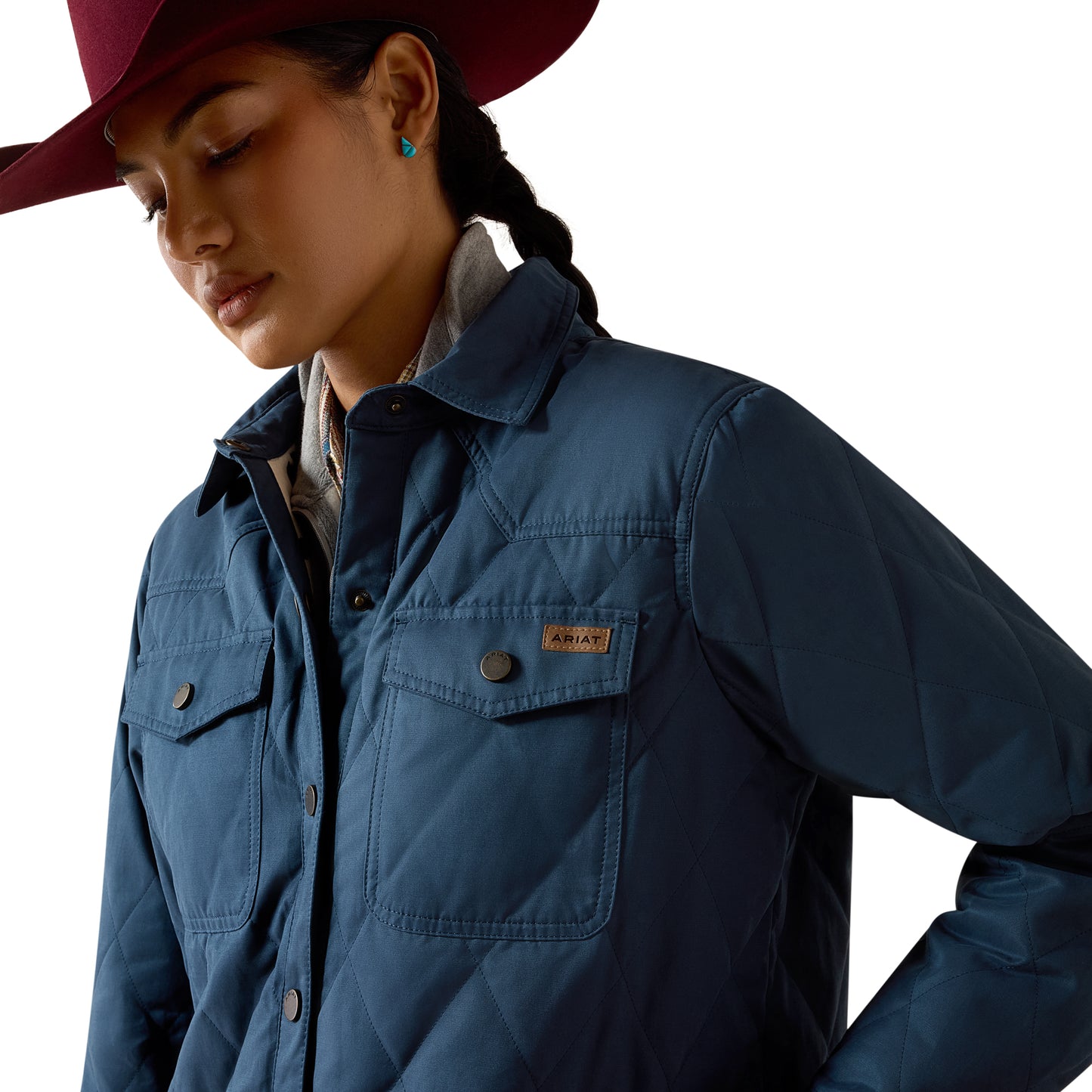 Ariat Women's Grizzly Quilted Barn Jacket - Midnight Navy