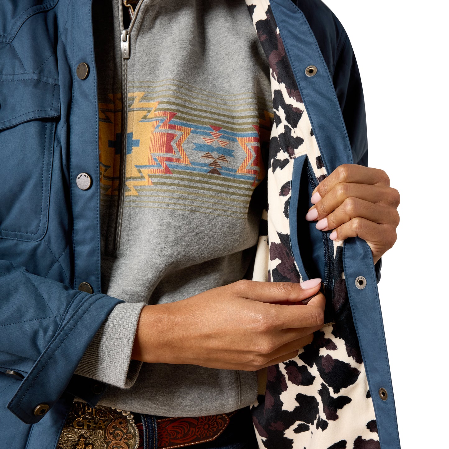Ariat Women's Grizzly Quilted Barn Jacket - Midnight Navy