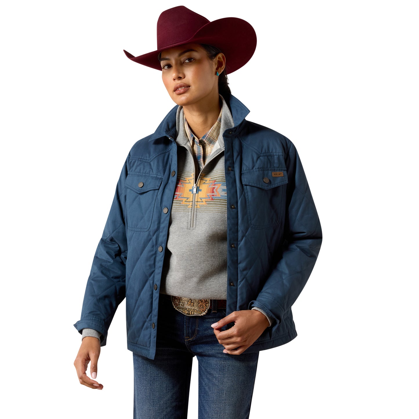Ariat Women's Grizzly Quilted Barn Jacket - Midnight Navy