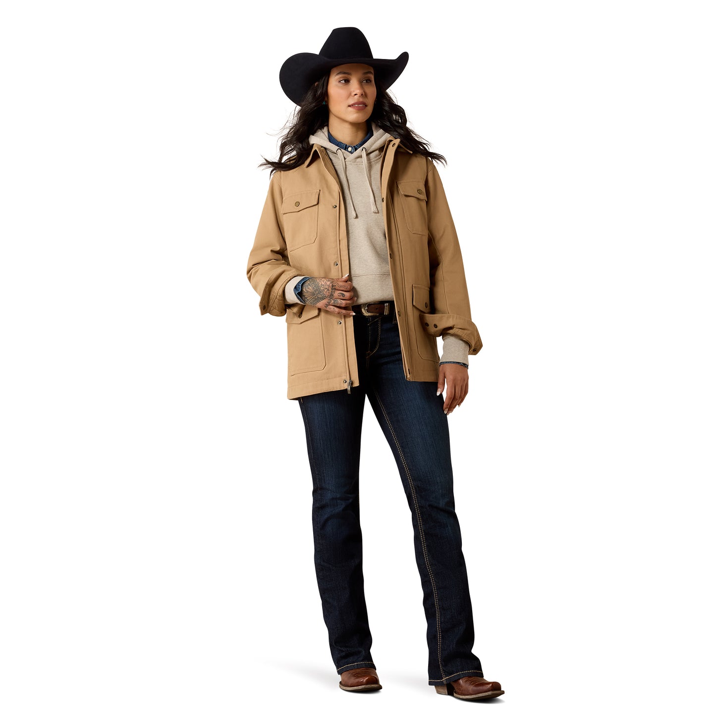 Ariat Women's Western Canvas Chore Jacket - Tiger's Eye