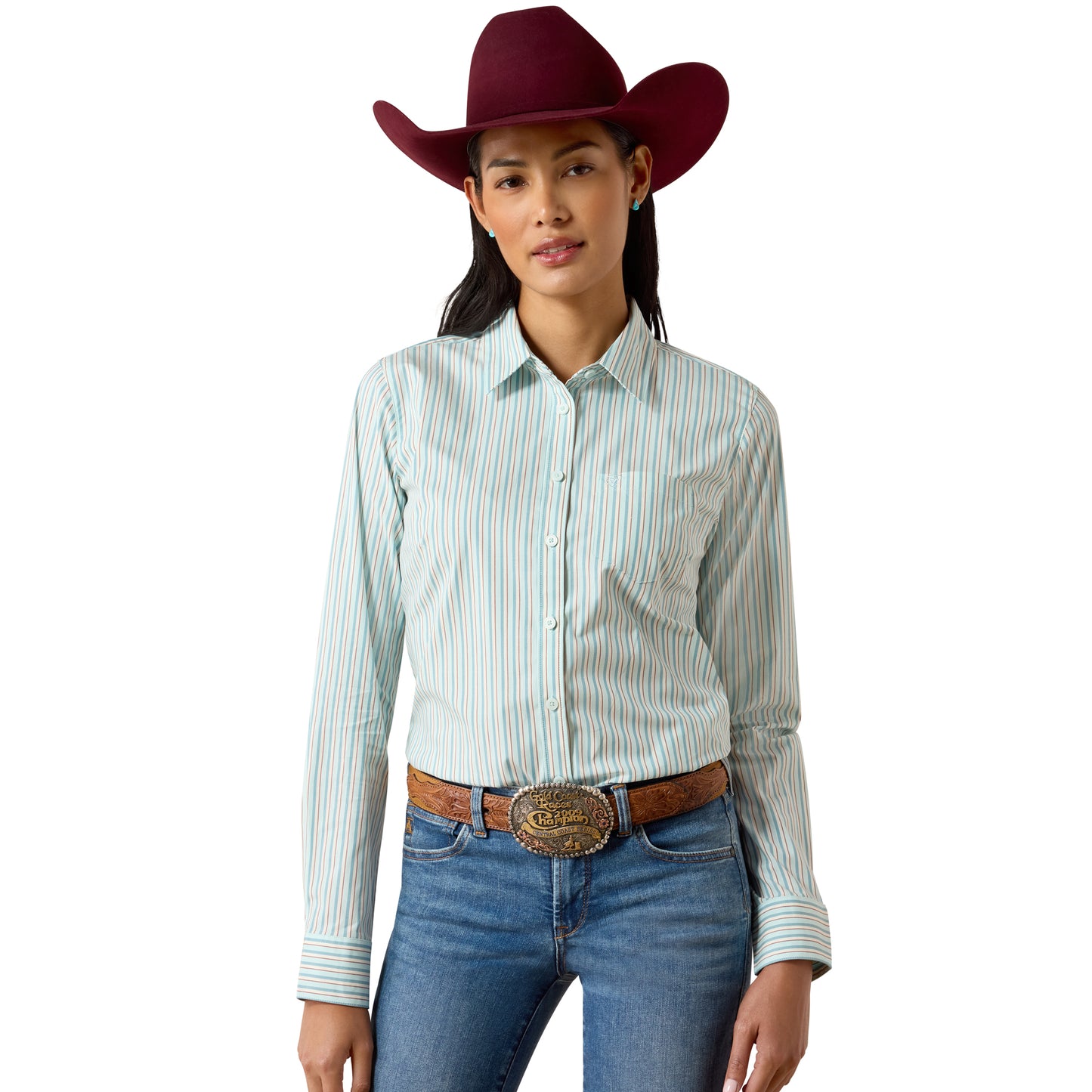 Ariat Women's Kirby Stretch Shirt - Saltwater Henna Stripe