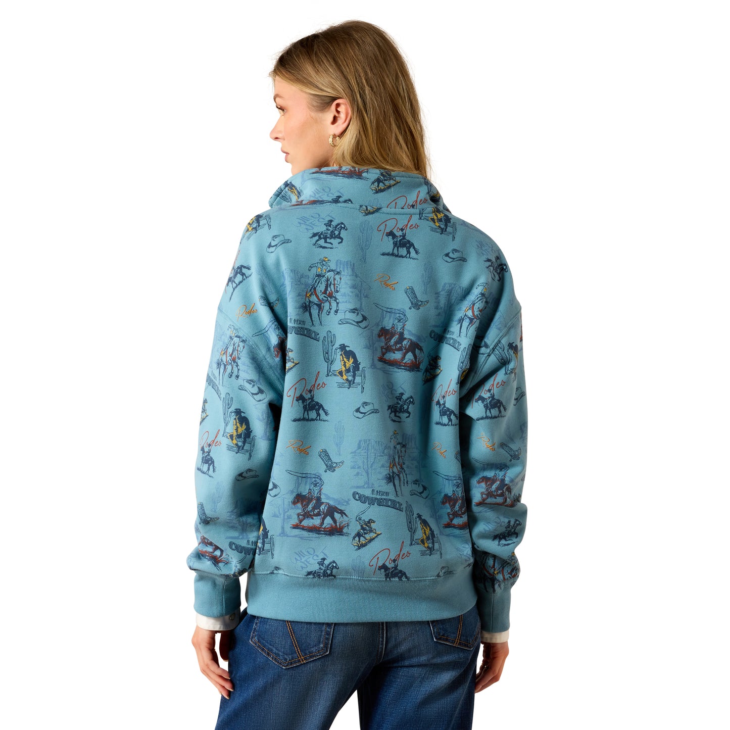 Ariat Women's Painted 1/2 Zip Sweatshirt - Retro Rodeo