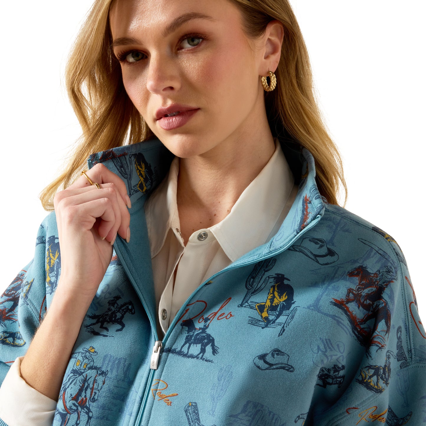 Ariat Women's Painted 1/2 Zip Sweatshirt - Retro Rodeo