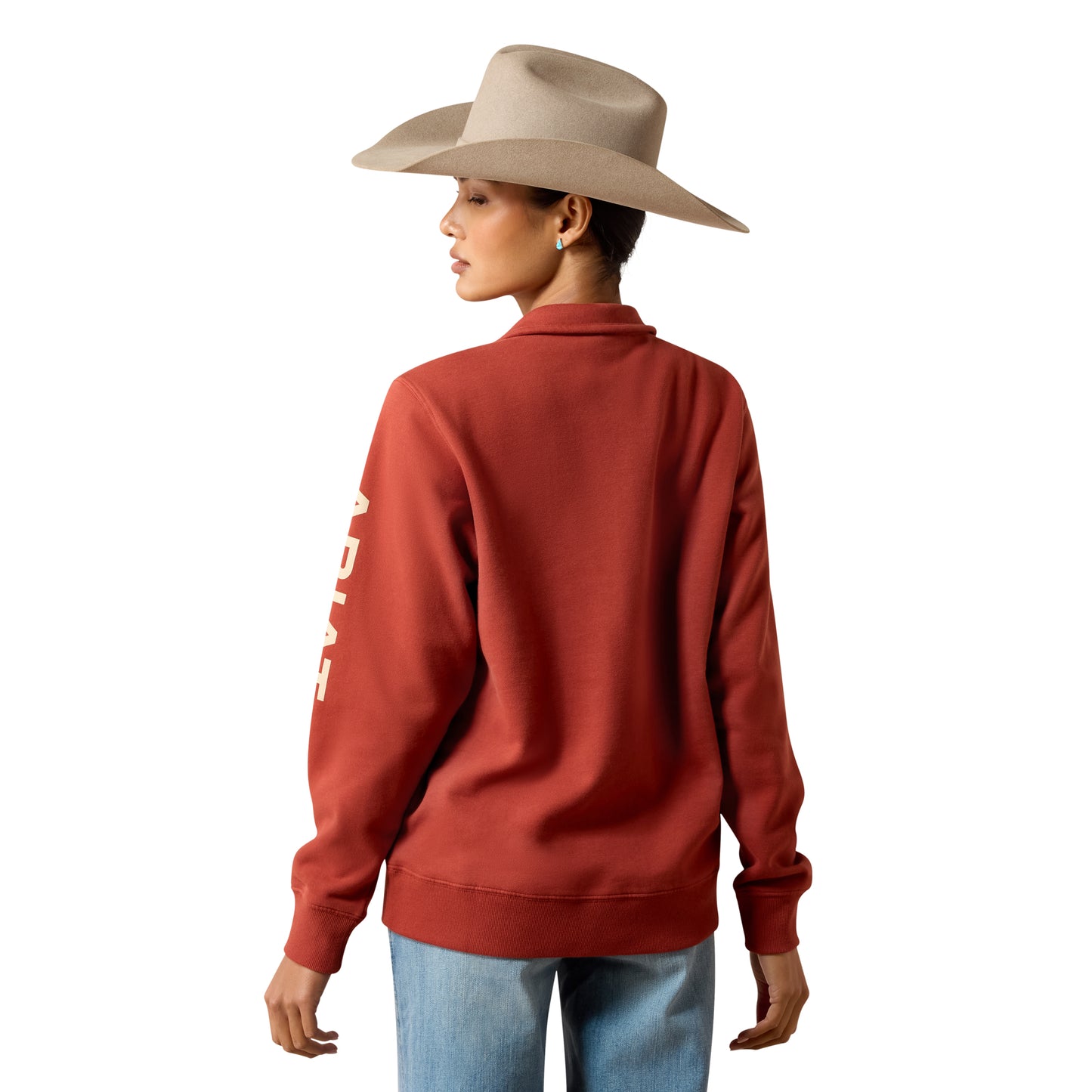 Ariat Women's Foundation Logo 1/2 Zip Sweatshirt - Burnt Henna
