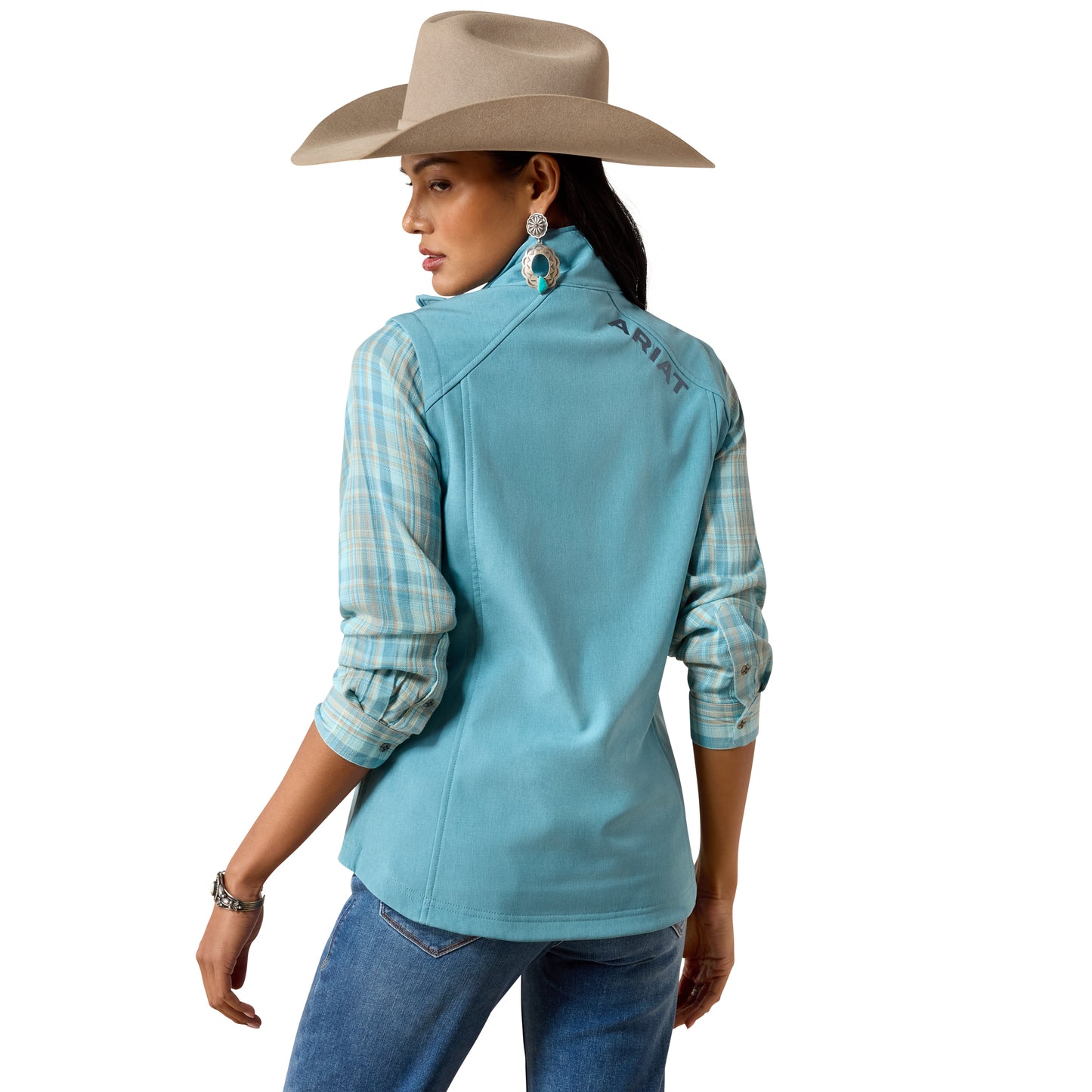 Ariat Women's Logo Softshell Vest - Adriatic Blue Heather