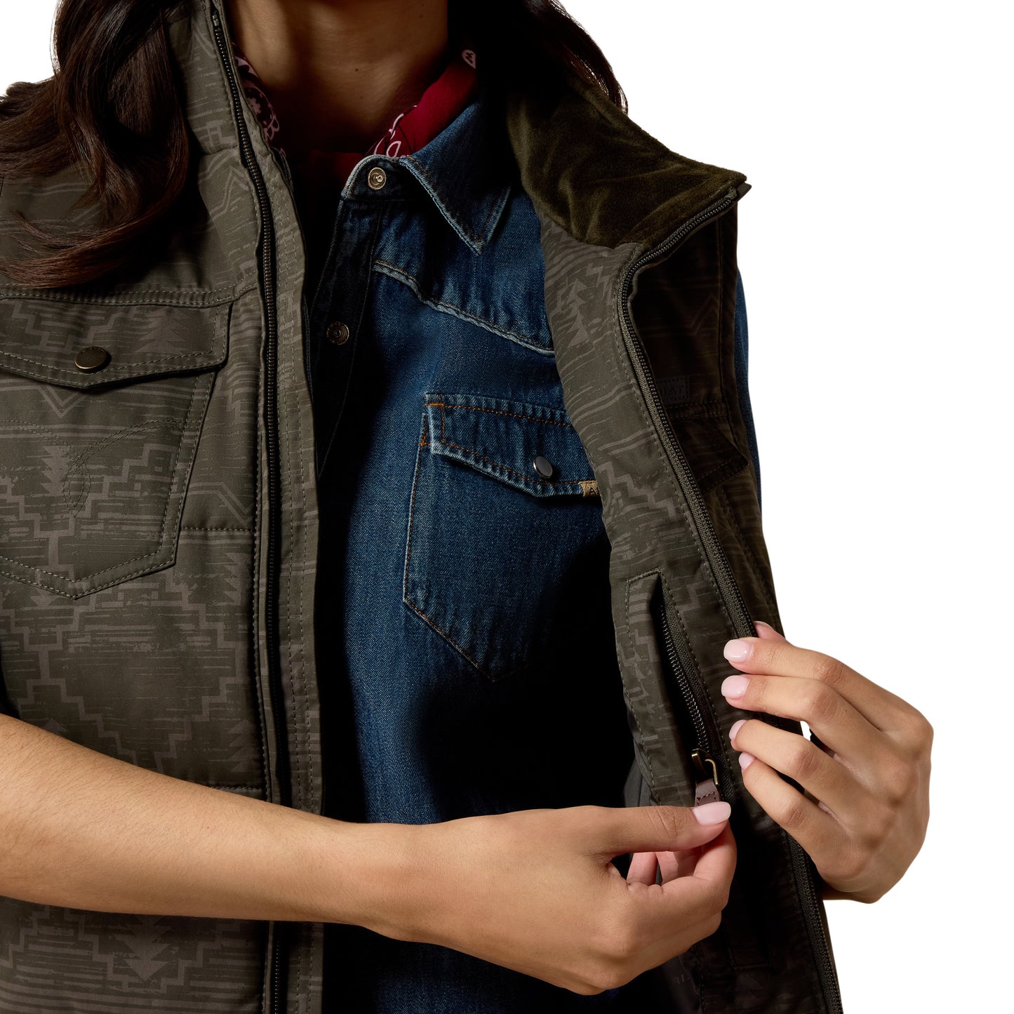 Ariat Women's Grizzly Quilted Vest - Beluga Rockwell Print