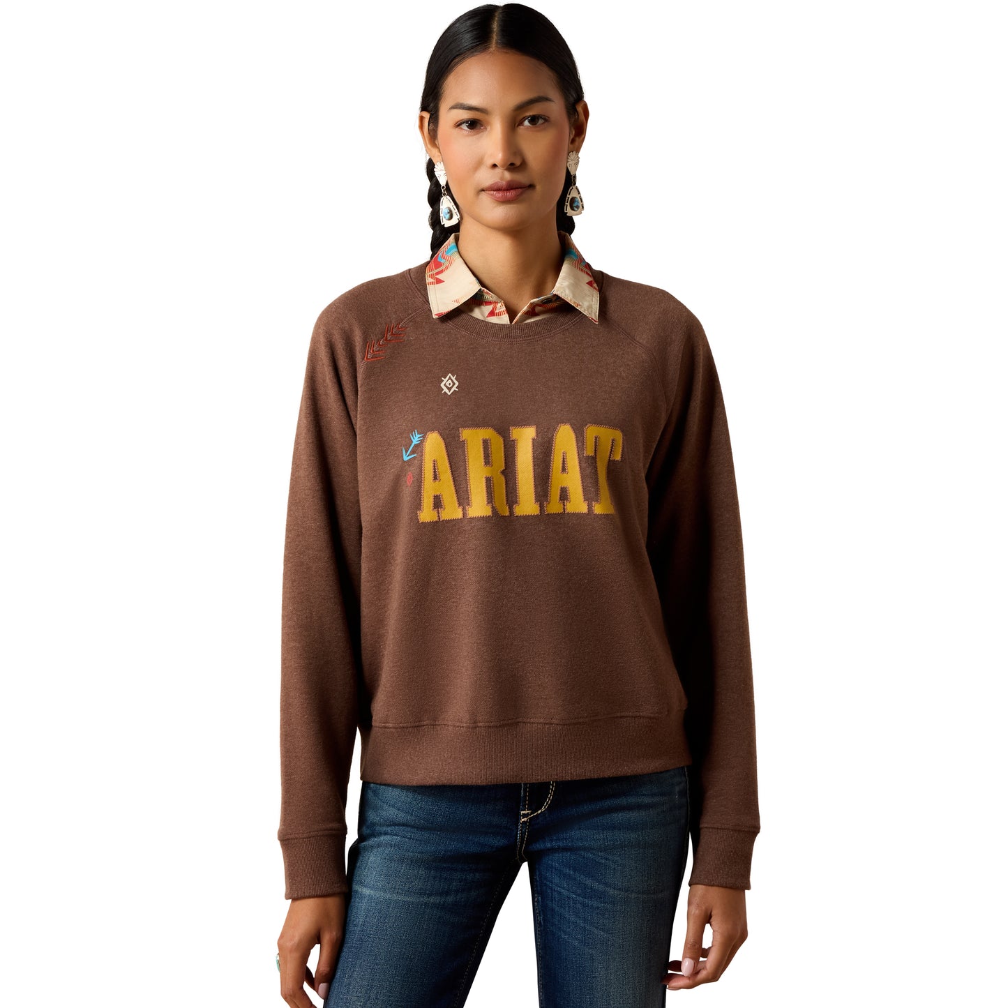 Ariat Women's Essential Crew Sweatshirt - Chicory Coffee Heather