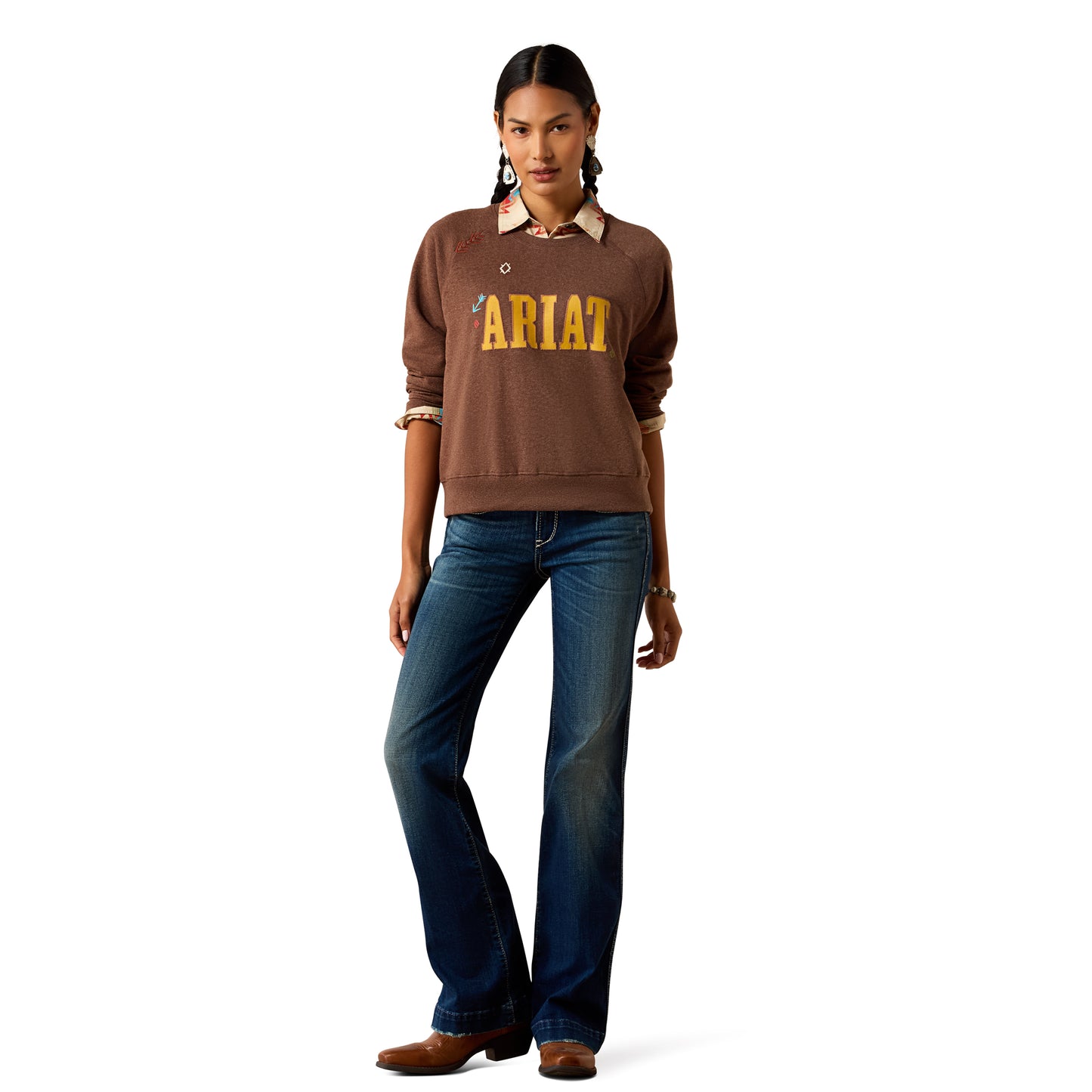 Ariat Women's Essential Crew Sweatshirt - Chicory Coffee Heather