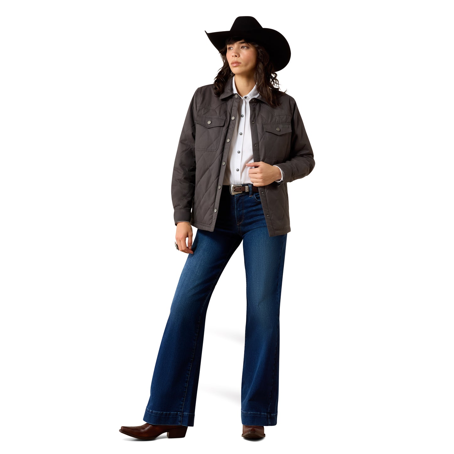 Ariat Women's Grizzly Quilted Barn Jacket - Carbon Copy