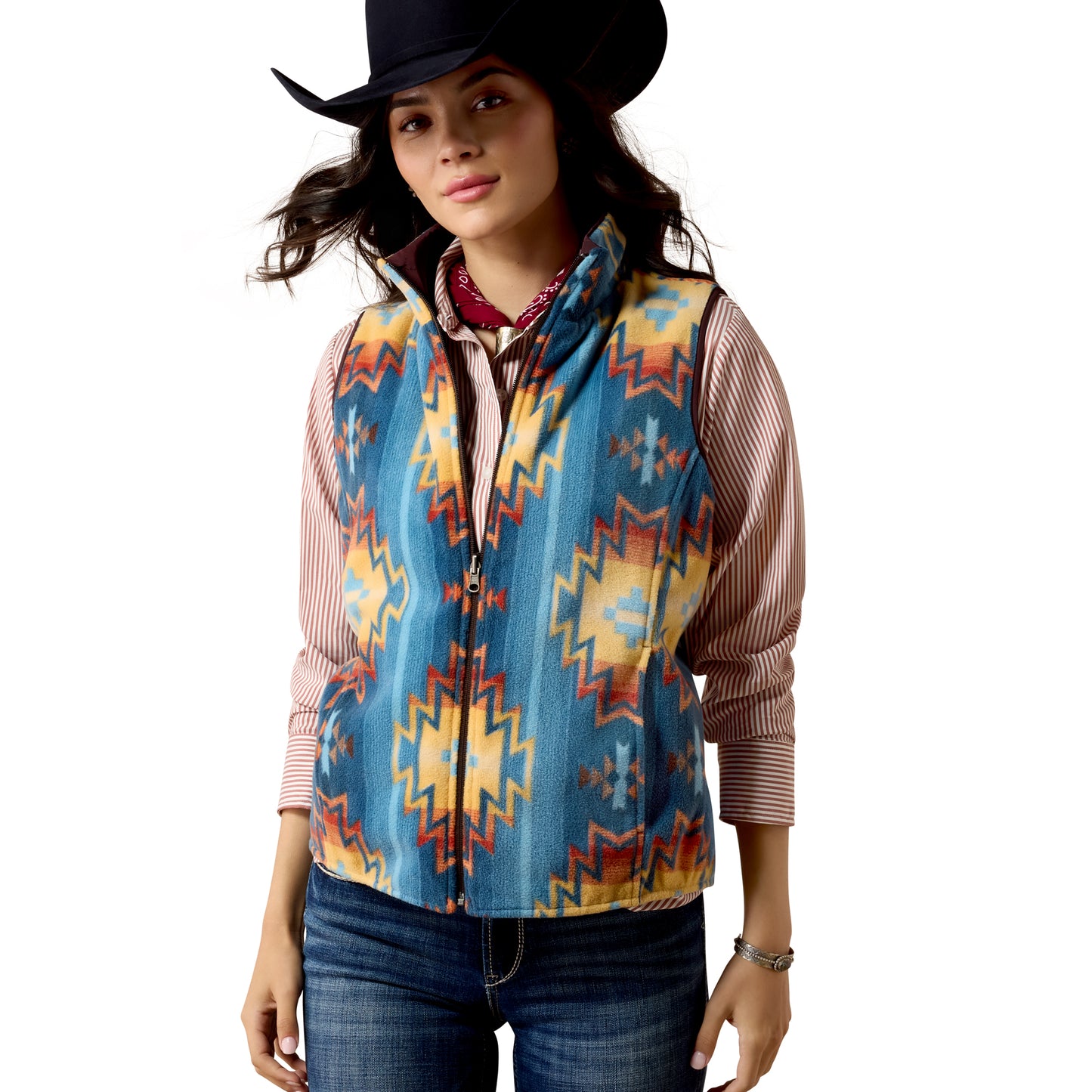 Ariat Women's Dilon 2.0 Reversible Insulated Vest - Chocolate Plum/Lakeside Southw