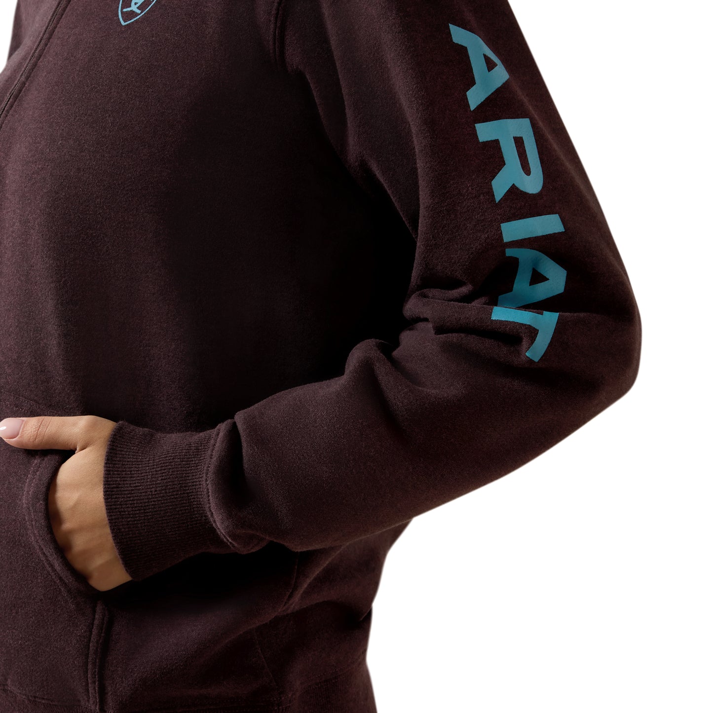 Ariat Women's Foundation Logo 1/2 Zip Sweatshirt - Chocolate Plum Heather