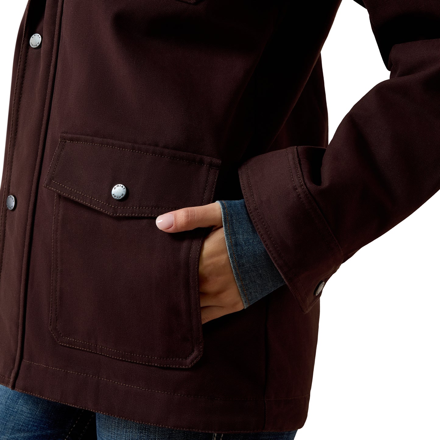 Ariat Women's Western Canvas Chore Jacket - Chocolate Plum