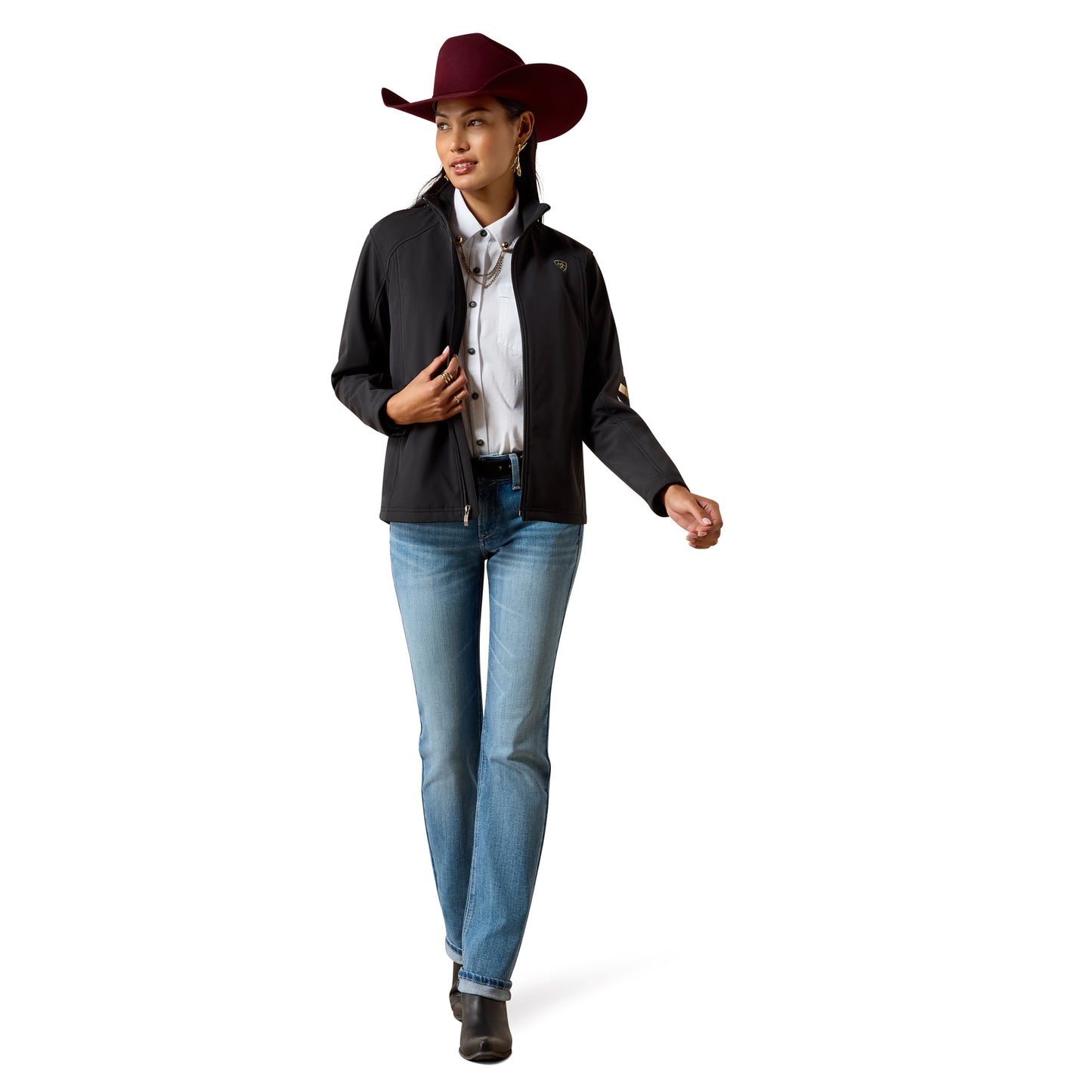 Ariat Women's Logo Softshell Jacket - Black/Stonewall