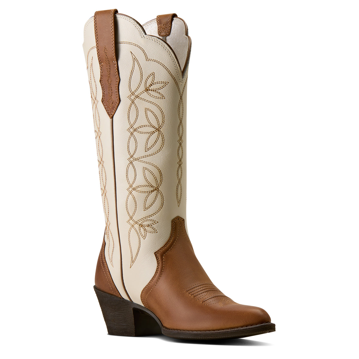 Ariat Women's Heritage Blossom J Toe Western Boot - Wheat Brown/Bright Cream