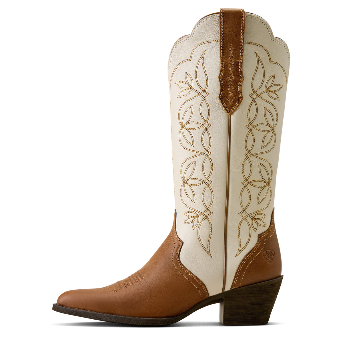 Ariat Women's Heritage Blossom J Toe Western Boot - Wheat Brown/Bright Cream