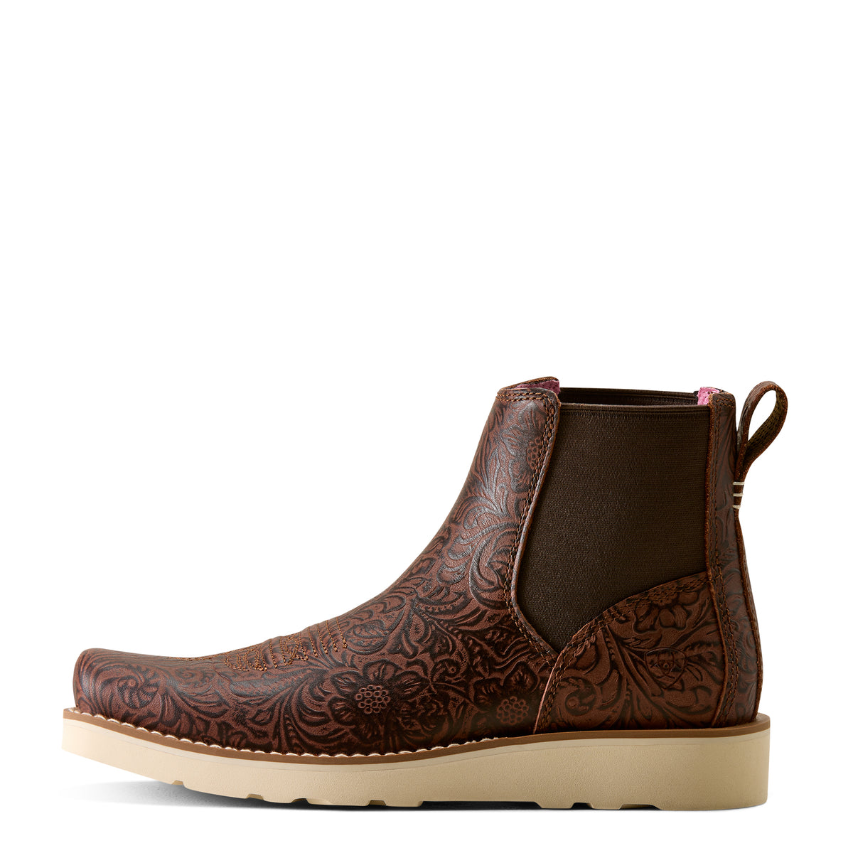 Ariat Women's Southlite Chelsea Narrow Cutter Toe Western Boot - Chocolate Floral Emboss