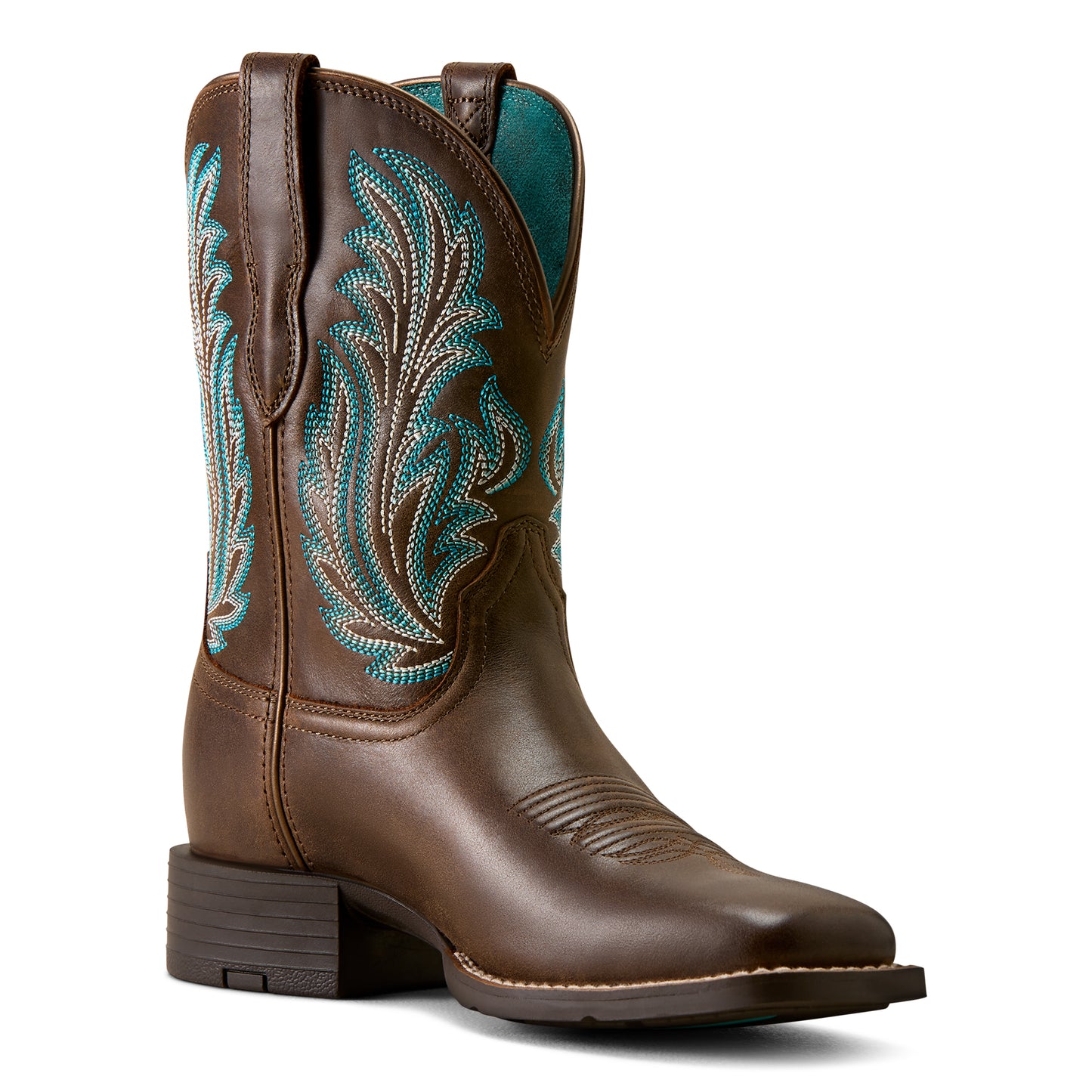 Ariat Women's Round Up Filly Wide Square Toe Western Boot - Dark Cacao