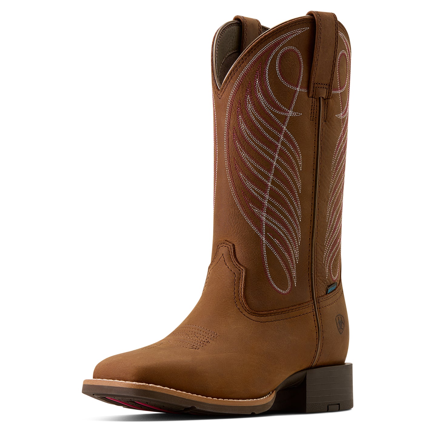 Ariat Women's Round Up Waterproof Wide Square Toe Western Boot - Reliable Brown
