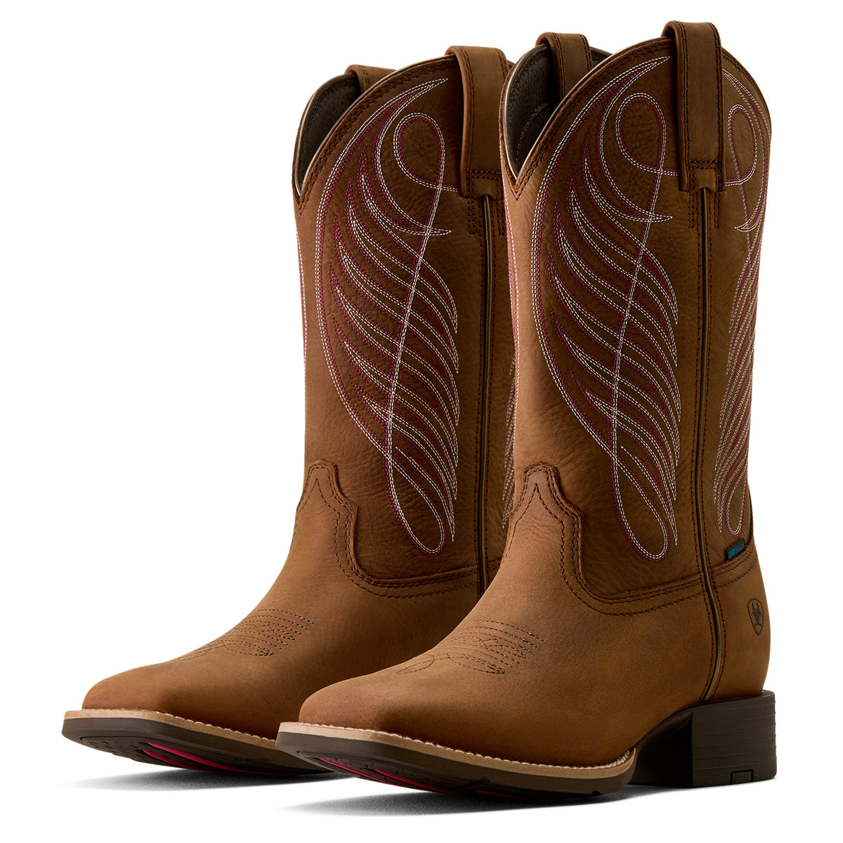 Ariat Women's Round Up Waterproof Wide Square Toe Western Boot - Reliable Brown
