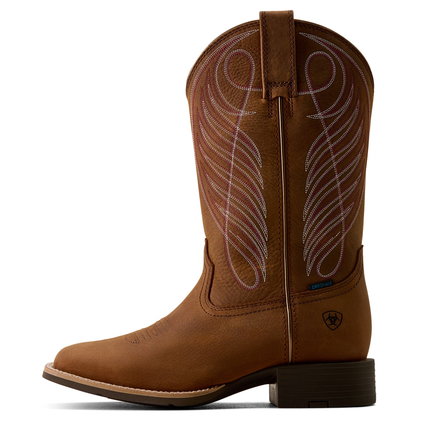 Ariat Women's Round Up Waterproof Wide Square Toe Western Boot - Reliable Brown
