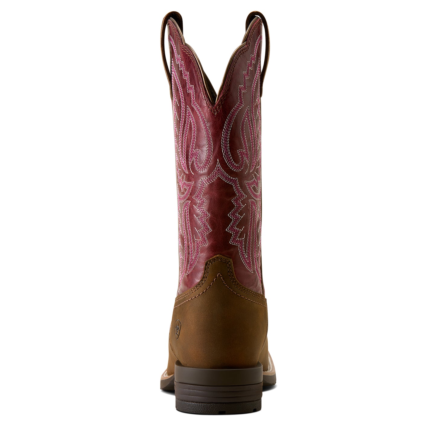Ariat Women's Hybrid Ranchwork Wide Square Toe Western Boot - Backwoods Brown/Berry Spice