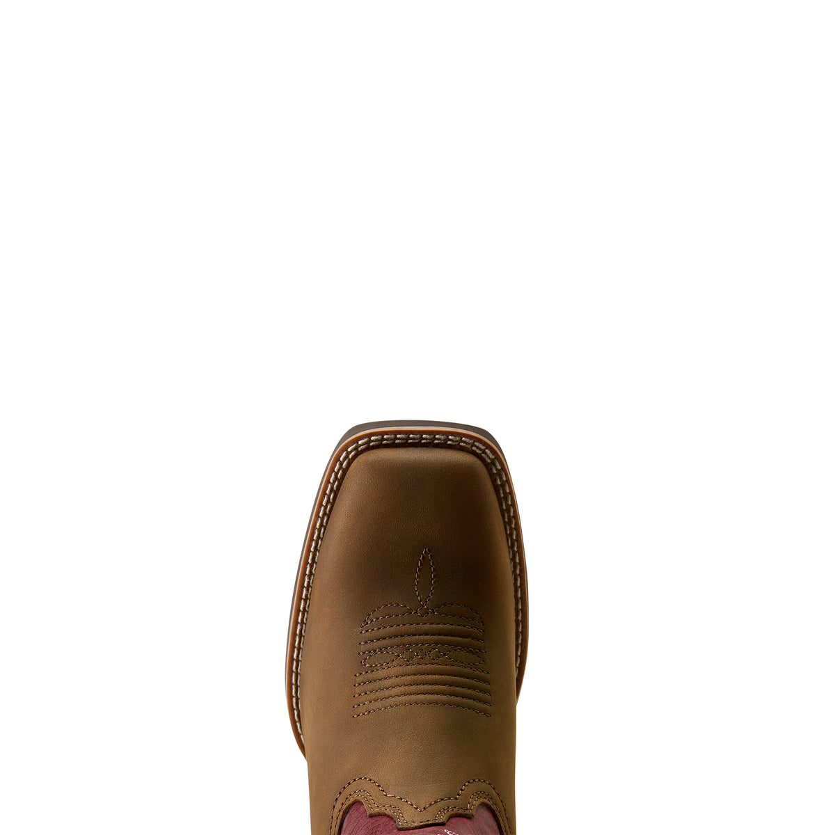 Ariat Women's Hybrid Ranchwork Wide Square Toe Western Boot - Backwoods Brown/Berry Spice
