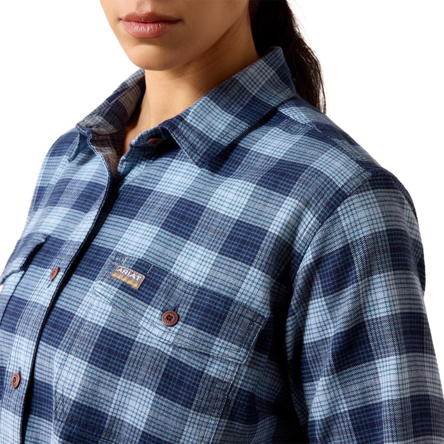 Ariat Women's Rebar Flannel DuraStretch Work Shirt - Navy