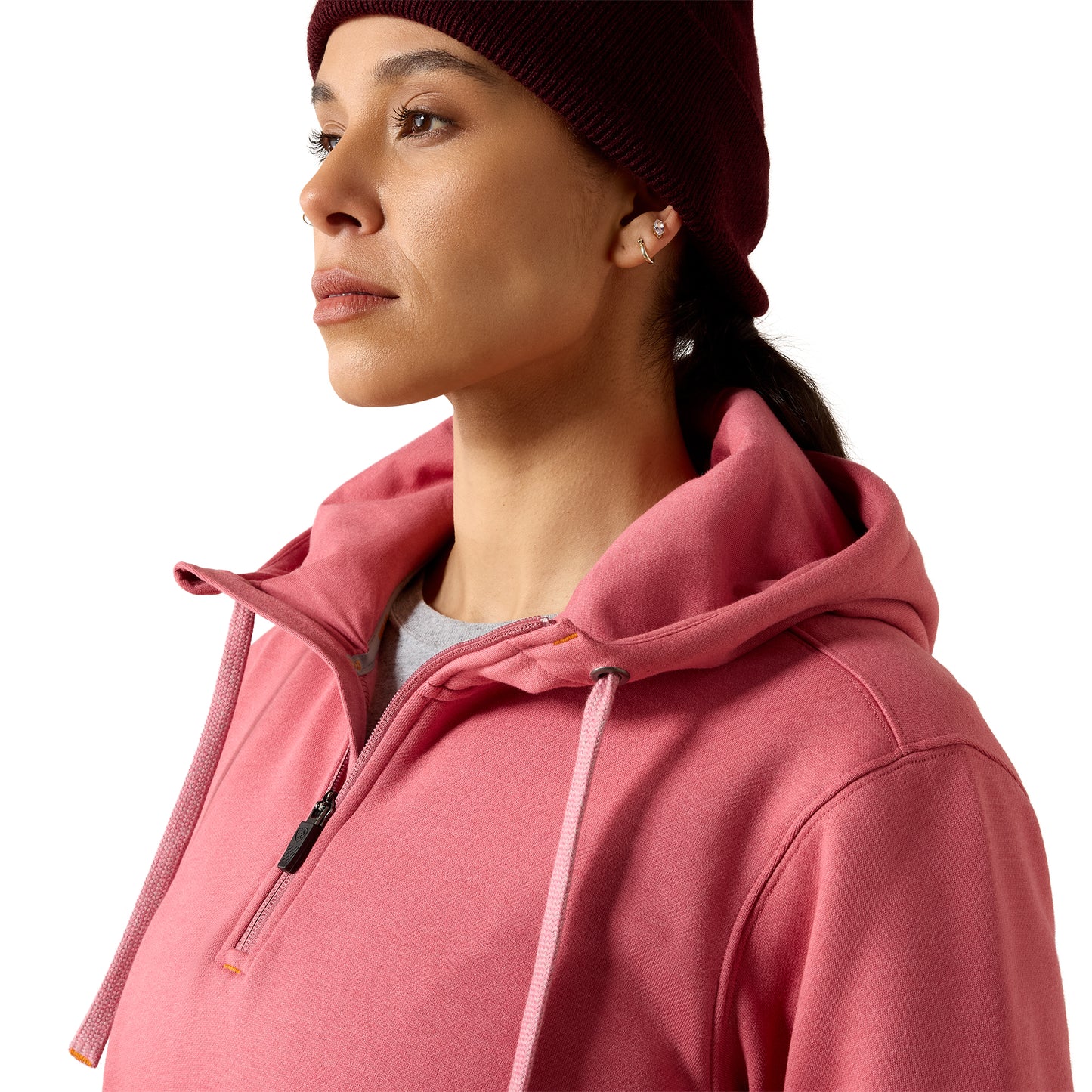Ariat Women's Rebar Skill Set 1/2 Zip Hoodie - Mauvewood Heather