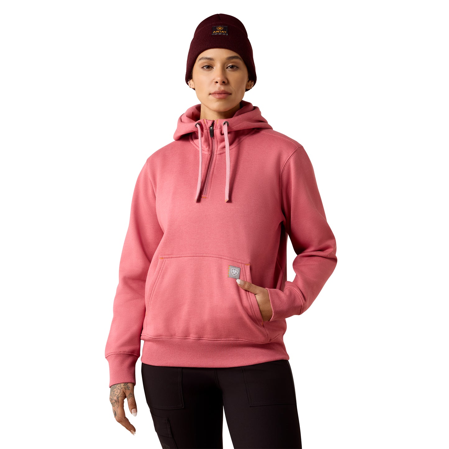 Ariat Women's Rebar Skill Set 1/2 Zip Hoodie - Mauvewood Heather