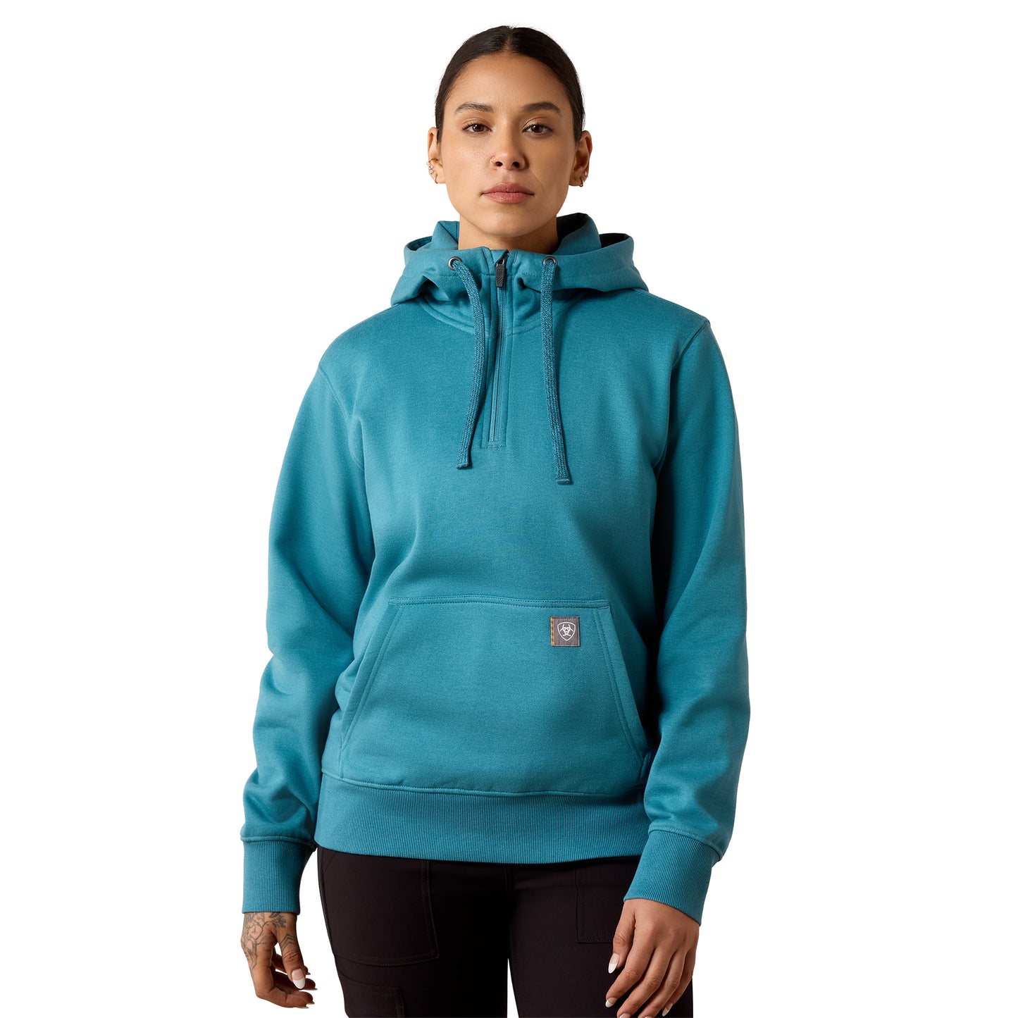 Ariat Women's Rebar Skill Set 1/2 Zip Hoodie - Storm Blue Heather
