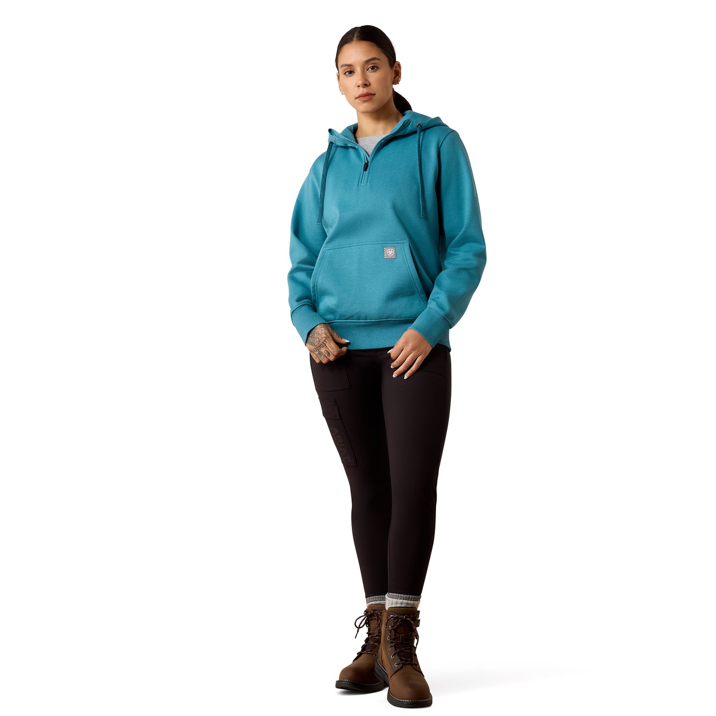 Ariat Women's Rebar Skill Set 1/2 Zip Hoodie - Storm Blue Heather