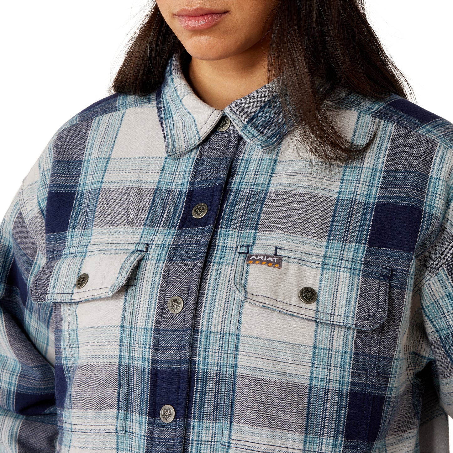 Ariat Women's Rebar Flannel Insulated Shirt Jacket - Silver Grey