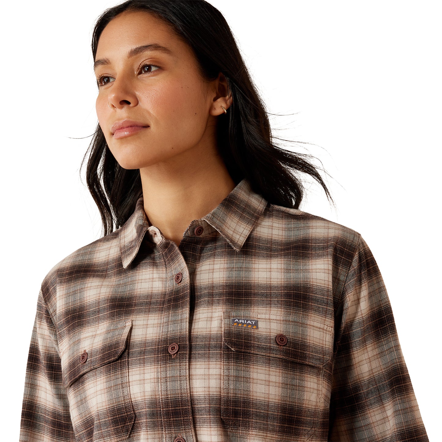 Ariat Women's Rebar DuraStretch Flannel Tunic - Silver Grey