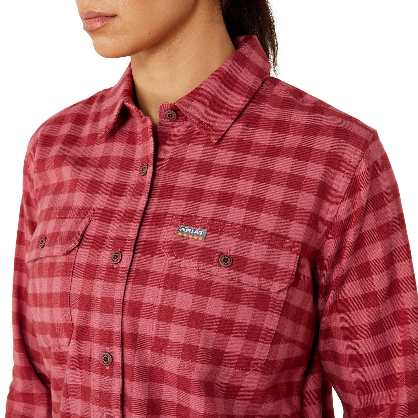 Ariat Women's Rebar DuraStretch Flannel Tunic - Burnt Russet