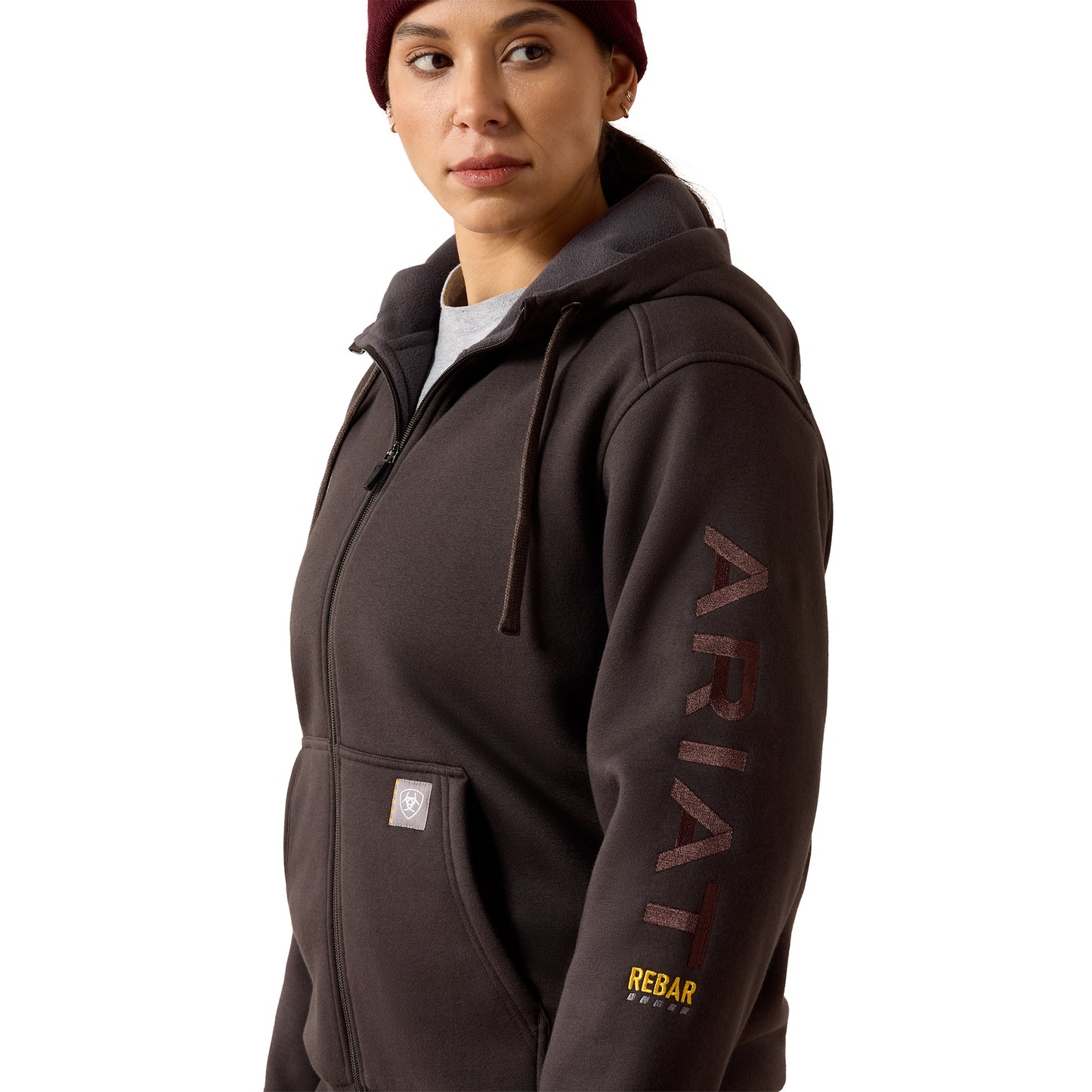 Ariat Women's Rebar All-Weather Full Zip Hoodie - Espresso