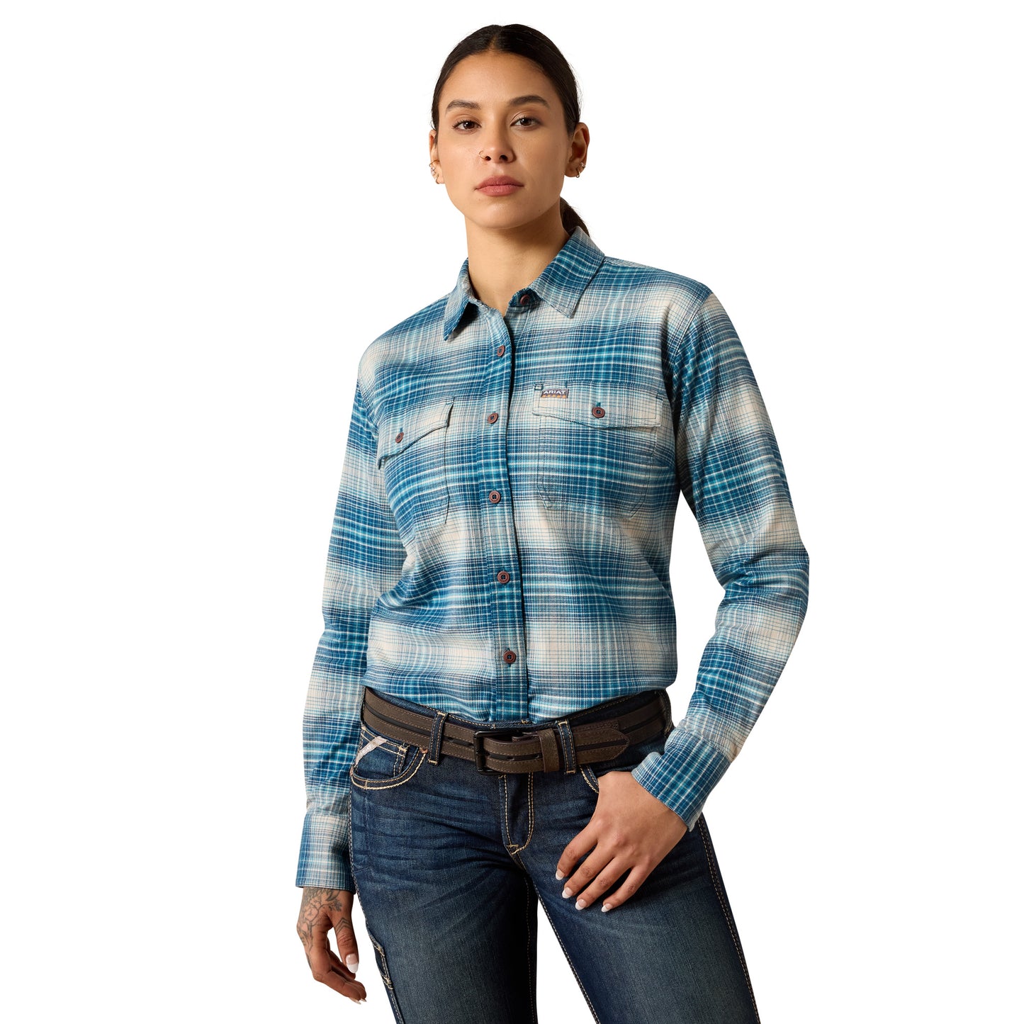 Ariat Women's Rebar Flannel DuraStretch Work Shirt - Deep Dive