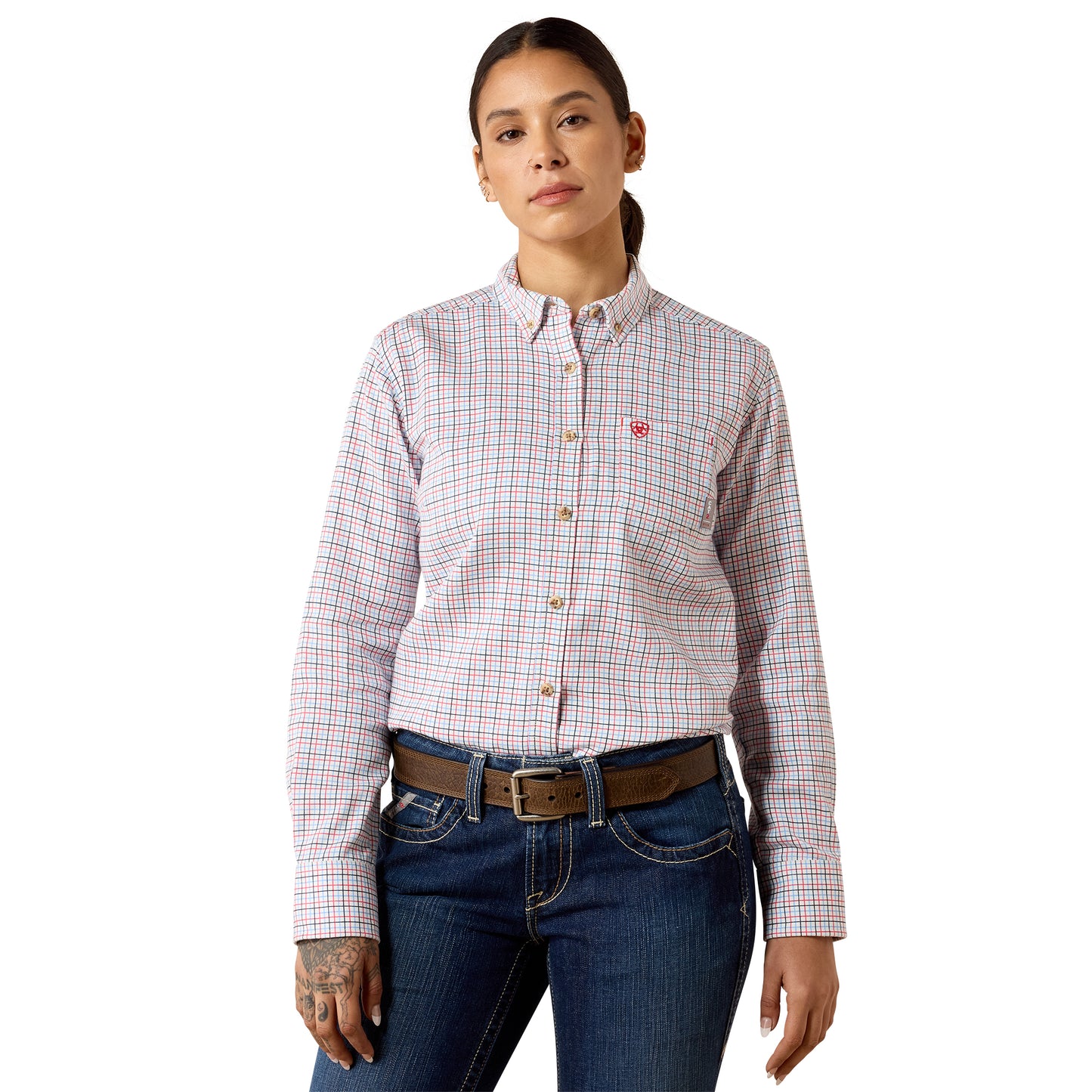 Ariat Women's FR Gauge Work Shirt - White Multi