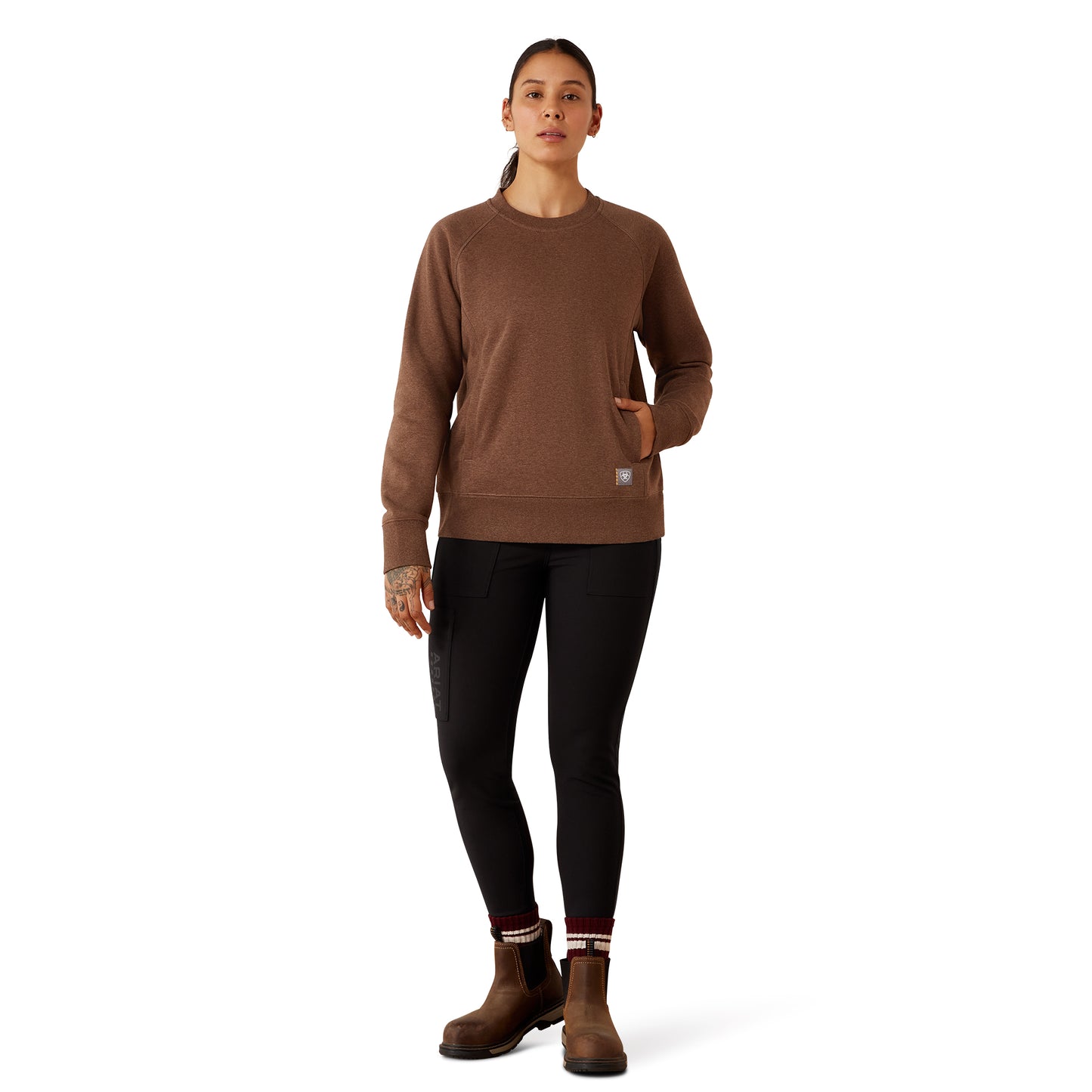 Ariat Women's Rebar Lightweight Fleece Sweatshirt - Rain Drum Heather