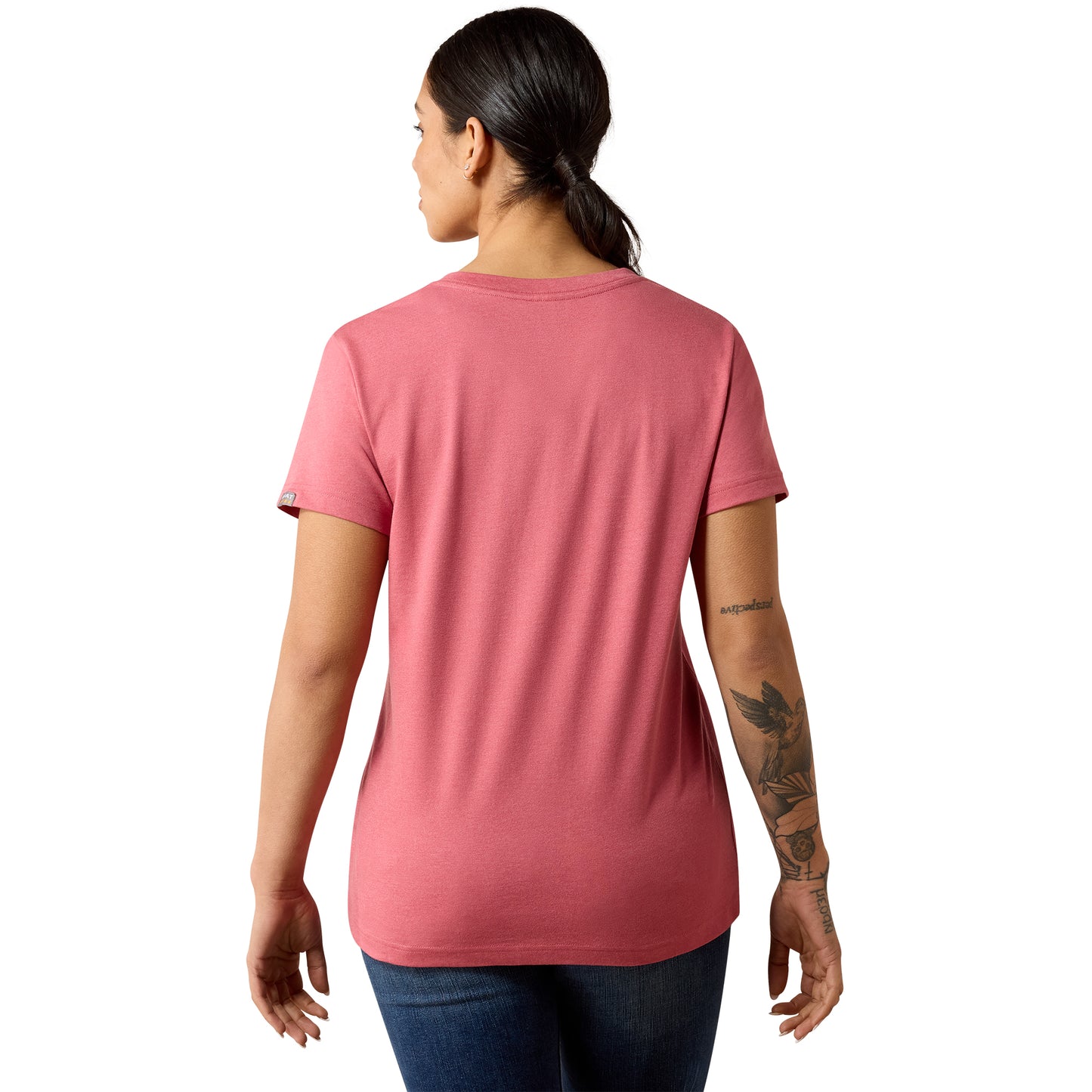 Ariat Women's Rebar Cotton Strong Standard V-Neck T-Shirt - Mauvewood Heather