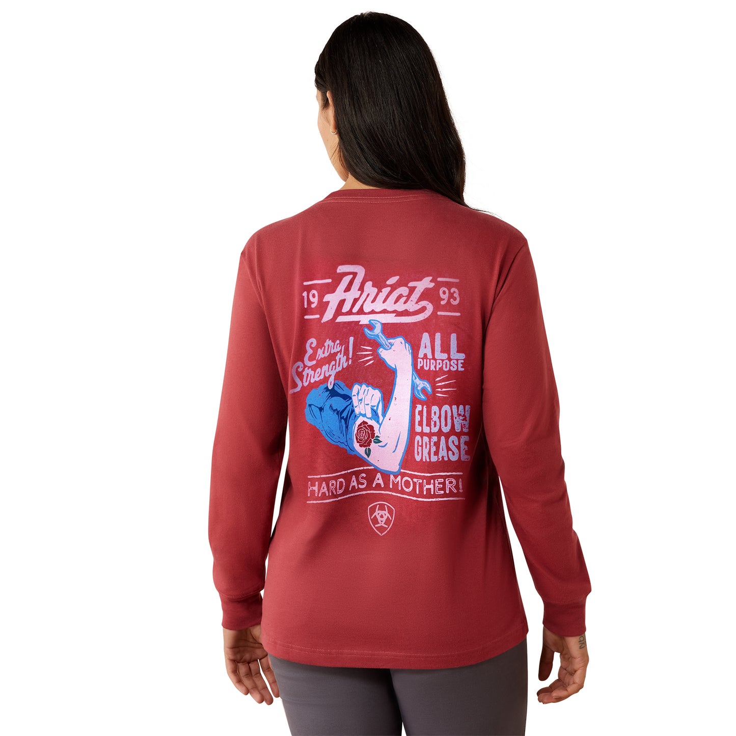 Ariat Women's Rebar Cotton Strong Vintage Mother Long Sleeve T-Shirt - Burnt Russet