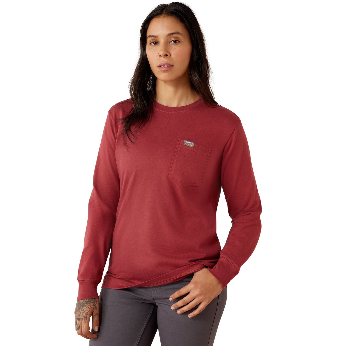 Ariat Women's Rebar Cotton Strong Vintage Mother Long Sleeve T-Shirt - Burnt Russet