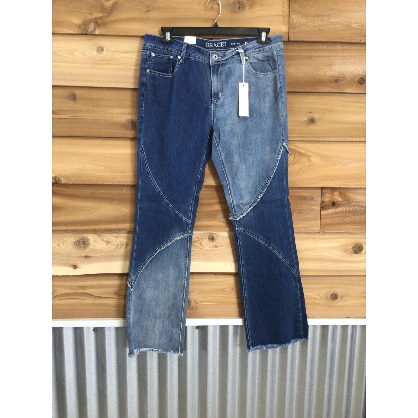 Grace in LA Women's Color Block Detail  Western Jeans