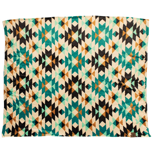 Red Dirt Hat Co. Fleece Blanket - Turquoise Aztec