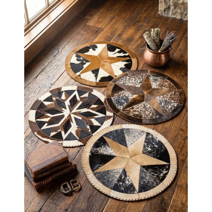 El Paso 3' Round Cowhide Rug